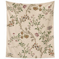 Tenture Murale Florale Élégante Beige et Verte
