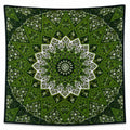 Tenture Murale Mandala Verde Bohème 200x200cm