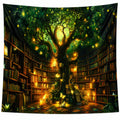 Tenture Murale Fantaisie Arbre de Bibliothèque Lumineuse 200x150 cm