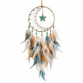 Attrape-rêves étoile lune avec plumes turquoise
