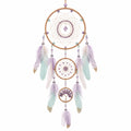 Capteur de rêves avec plumes violettes et turquoise