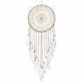 Capteur de rêves Boho Plumes Blanches 40x15 cm