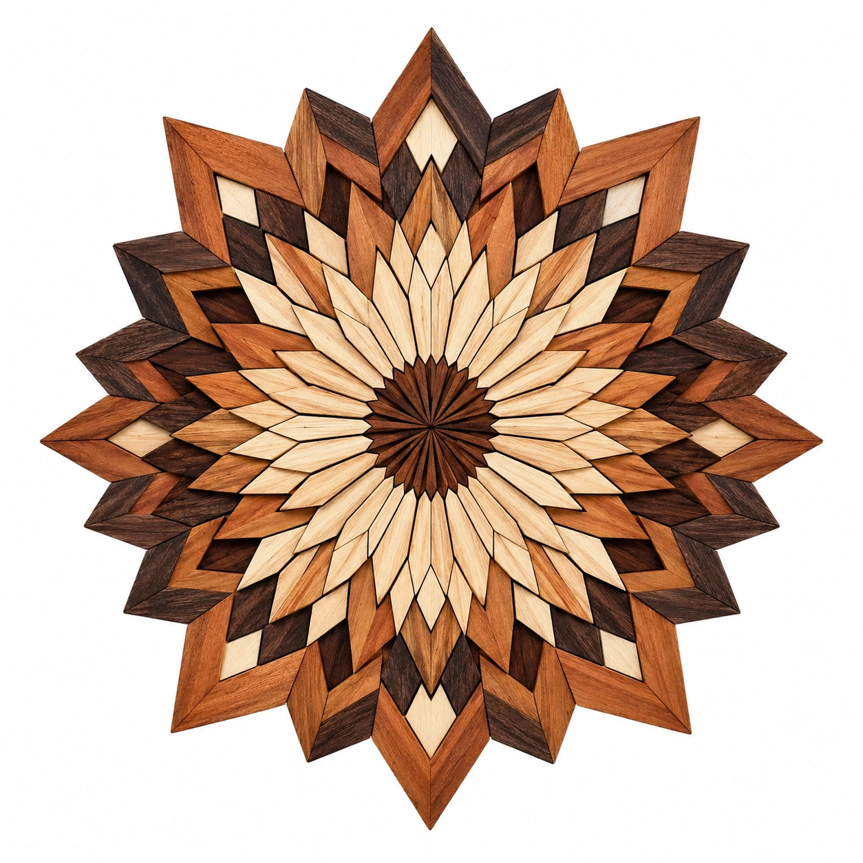 Décoration murale géométrique en bois multicolore