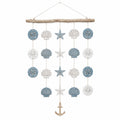 Suspension murale de style nautique avec motifs marins bleu et blanc