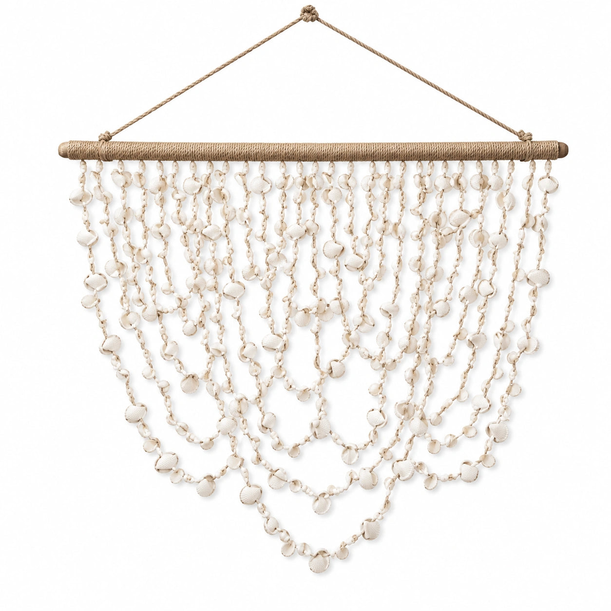 Décoration Murale Boho en Coquillages Blanc/Beige