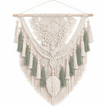 Décoration Murale Bohème Macramé Blanc et Vert