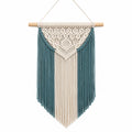 Décoration murale en macramé beige et vert