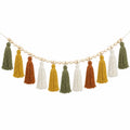 Guirlande Bohème avec Pompons en Bois et Coton 150cm