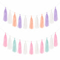 Guirlande de Pompons Multicolore pour Fêtes (Violet, Orange, Blanc, Rose, Bleu Clair)