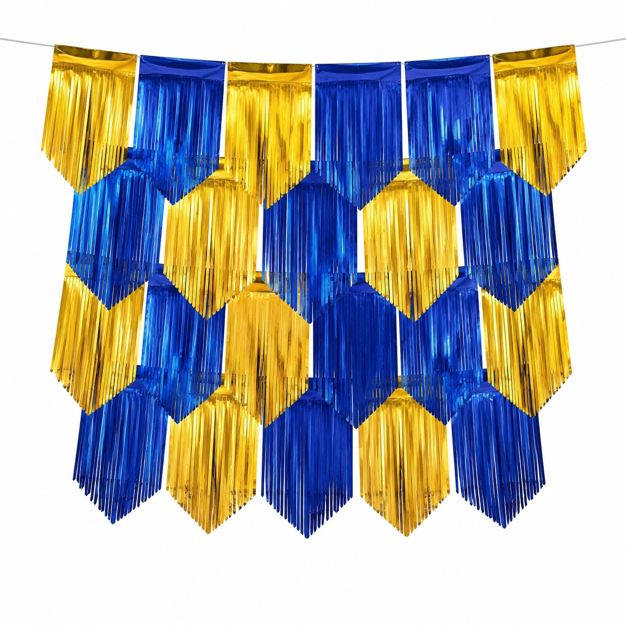 Guirlande Métallique à Franges Bleu et Jaune