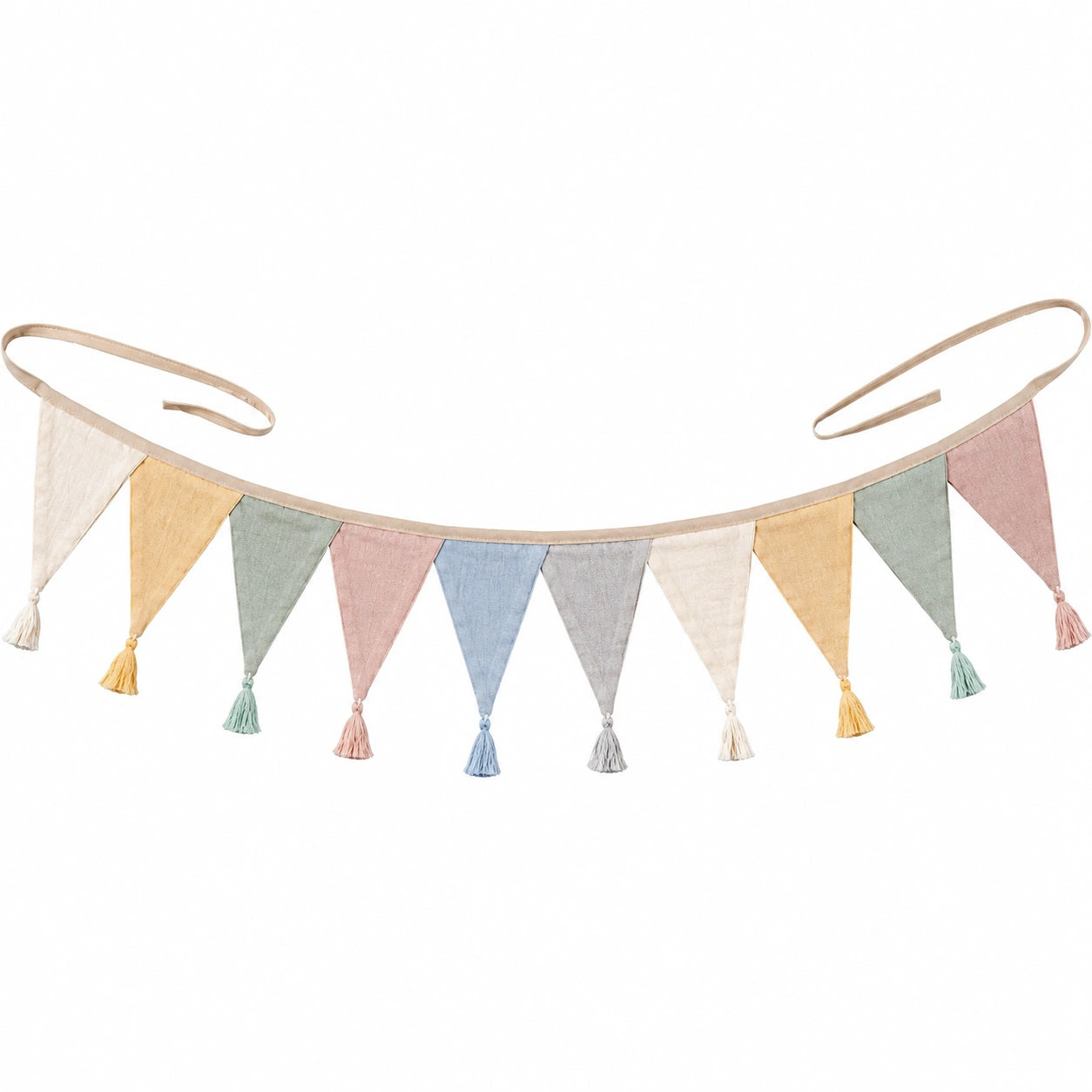 Guirlande de Fanions en Tissu Multicolore pour Décoration Murale