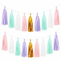 Guirlande de Pompons Multicolores avec Accents Dorés