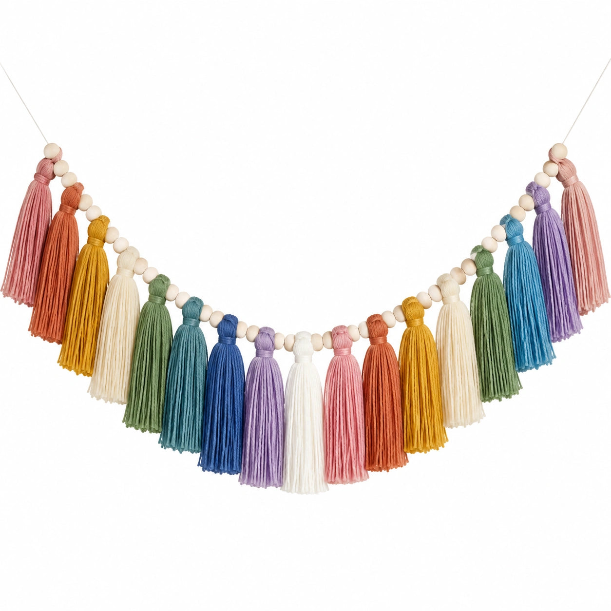 Guirlande de Pompons en Coton Multicolore