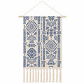 Tenture Murale Bohème Motifs Bleus sur Beige