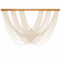 Décoration murale en macramé beige 100x60 cm