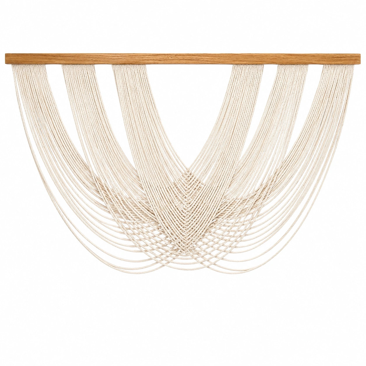 Décoration murale en macramé beige 100x60 cm